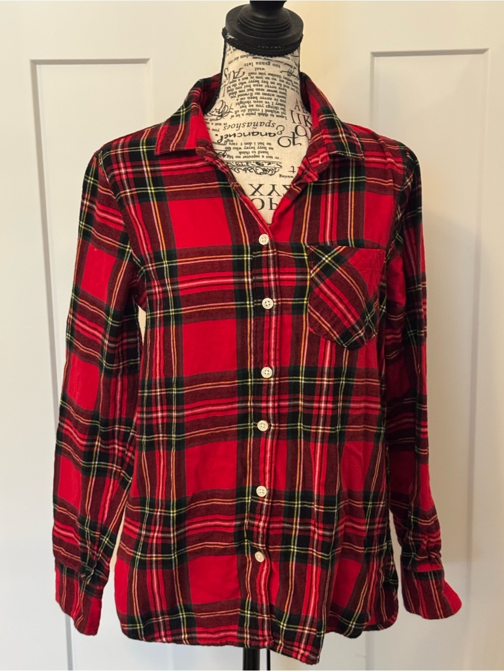 Old Navy Red Plaid Button-Down Shirt